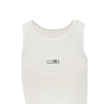 MM6 XS ribbed tank top with numeric label
