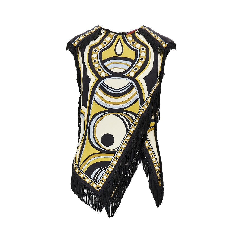 LA DOUBLE J 42 printed silk scarf top