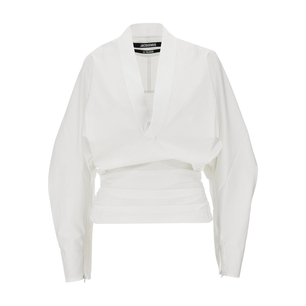 JACQUEMUS 38 colombe poplin shirt