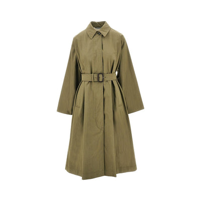 organic cotton blend trench coat with belt
