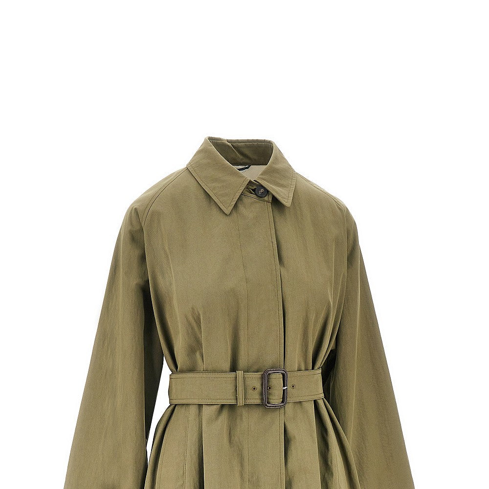 organic cotton blend trench coat with belt
