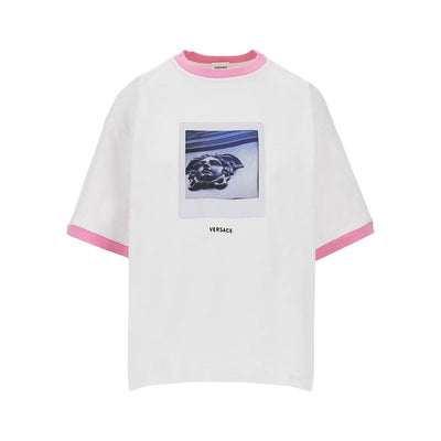 cotton t-shirt with medusa polaroid print