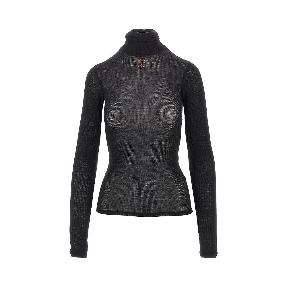 ribbed wool turtleneck top