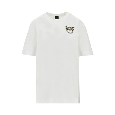 jewelled logo embroidery t-shirt