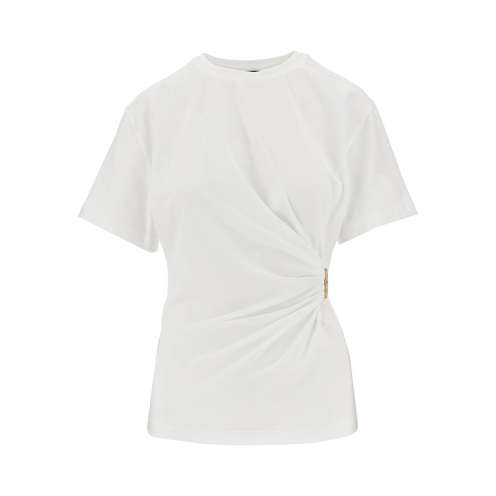 PINKO XS draped t-shirt with metal detail