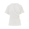 draped t-shirt with metal detail