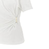 draped t-shirt with metal detail