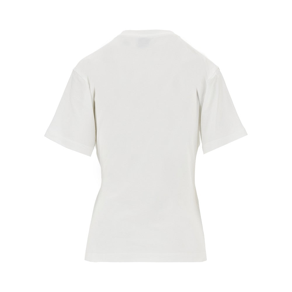 draped t-shirt with metal detail