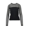 ribbed jersey and love birds lace top