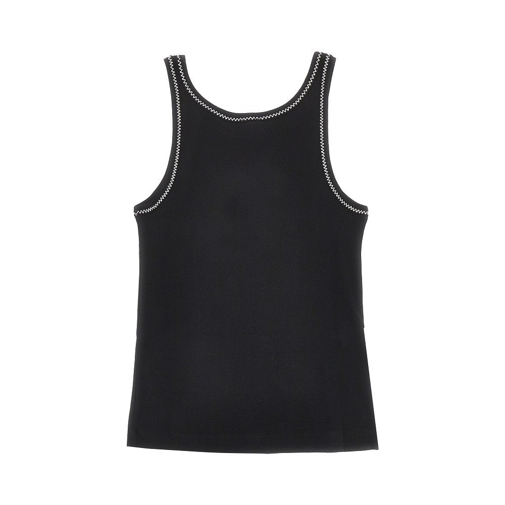 love birds embroidery ribbed tank top