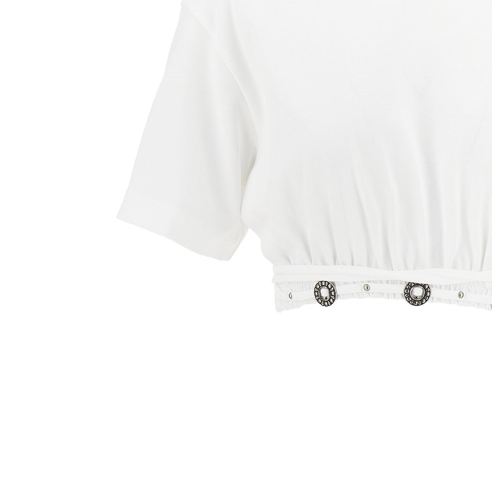 cropped t-shirt with texan details