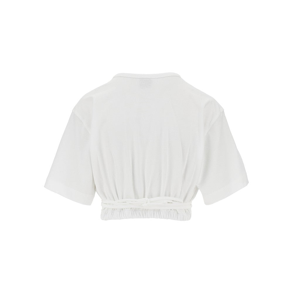 cropped t-shirt with texan details