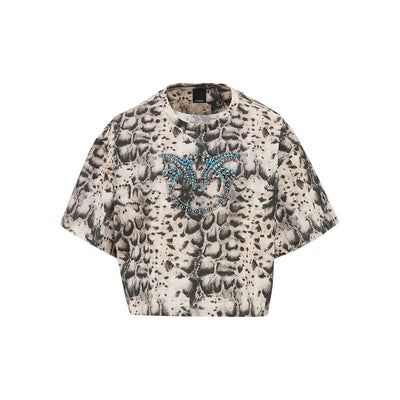 animalier print cropped t-shirt
