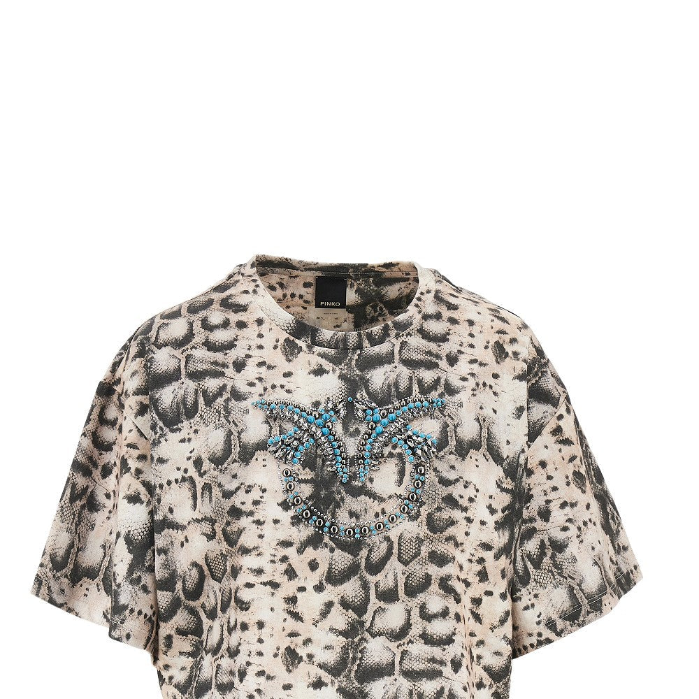 animalier print cropped t-shirt