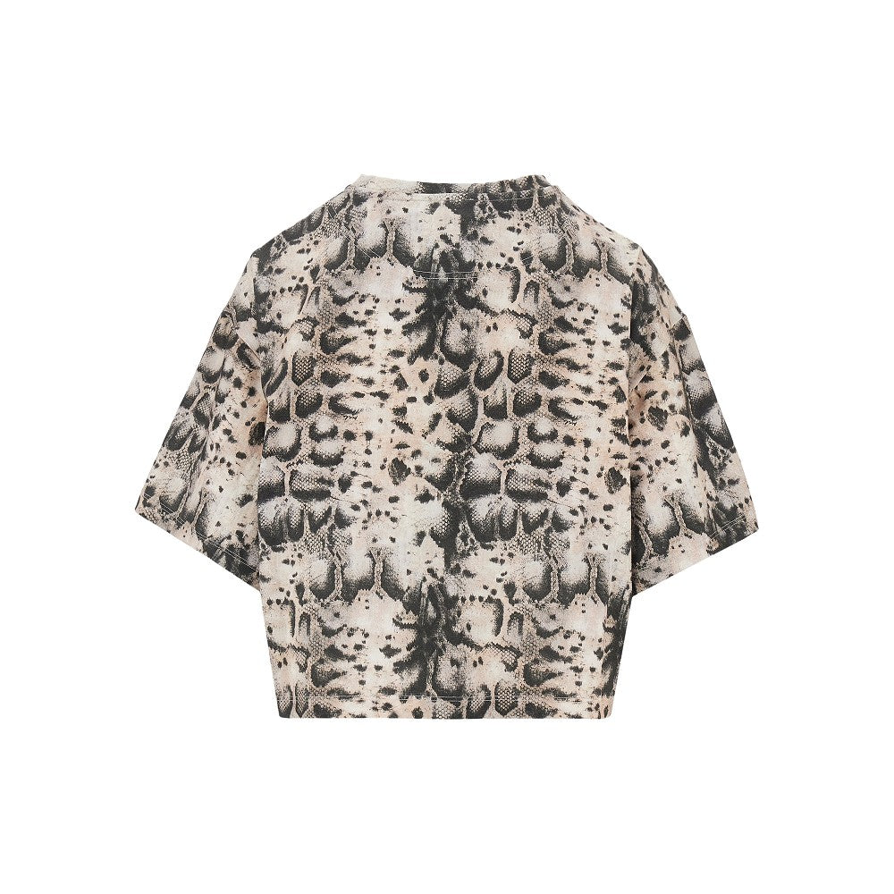animalier print cropped t-shirt