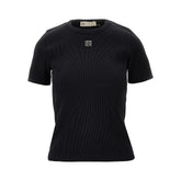 TORY BURCH S ribbed t-shirt with double t detail