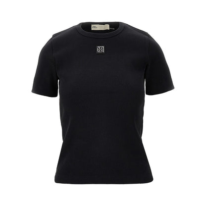 TORY BURCH S ribbed t-shirt with double t detail