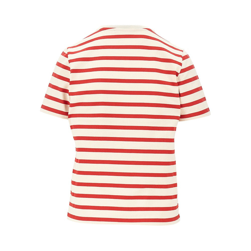 striped t-shirt with logo detail