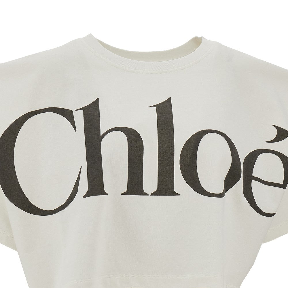 logo print cropped t-shirt