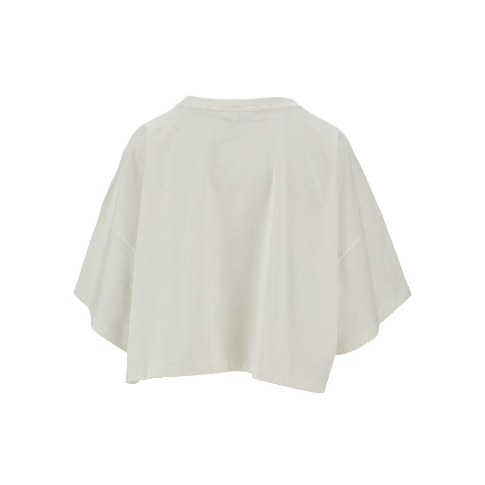 logo print cropped t-shirt