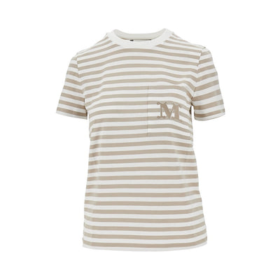 MAX MARA S monogram embroidery striped t-shirt