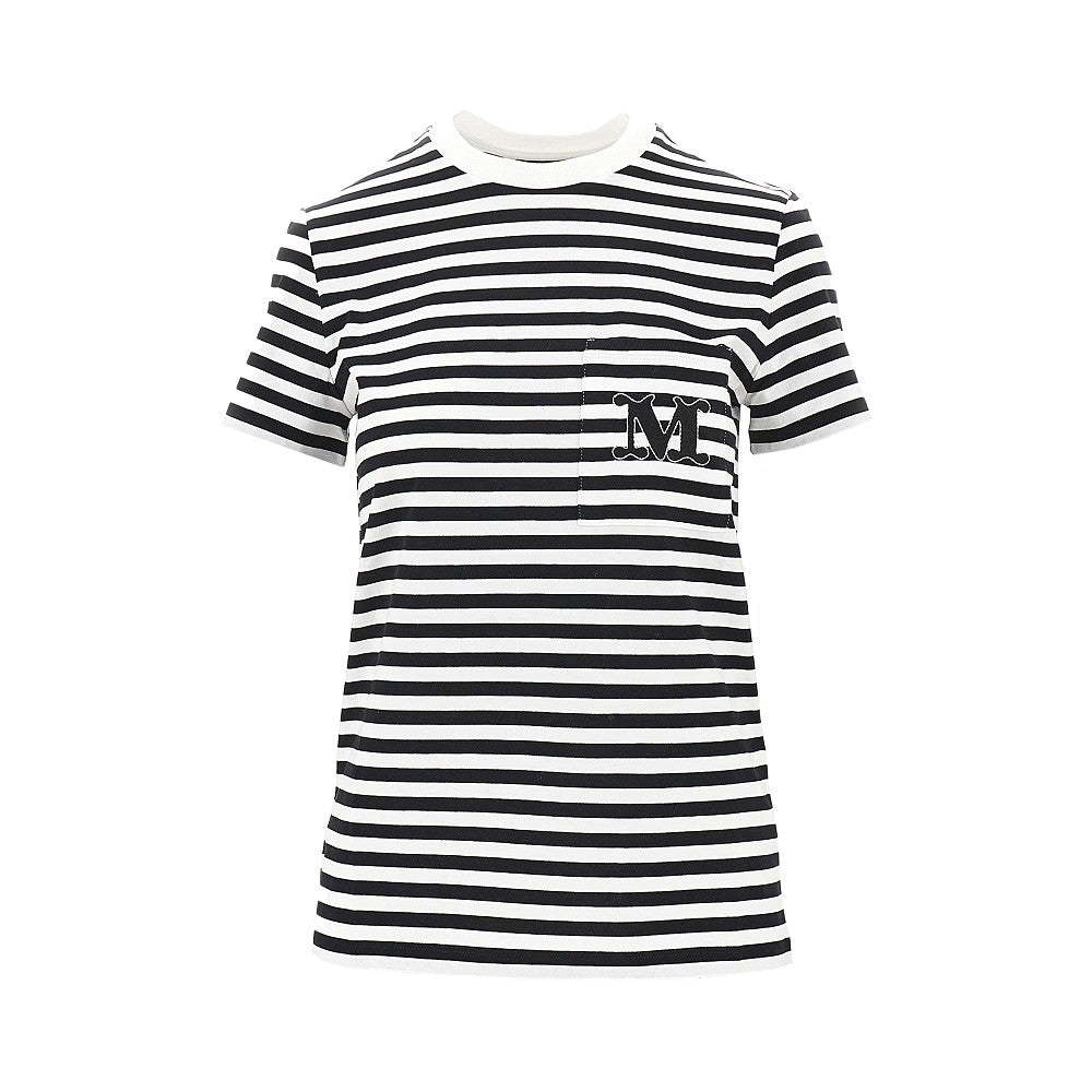 MAX MARA XS monogram embroidery striped t-shirt