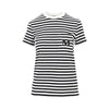 monogram embroidery striped t-shirt