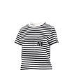 monogram embroidery striped t-shirt