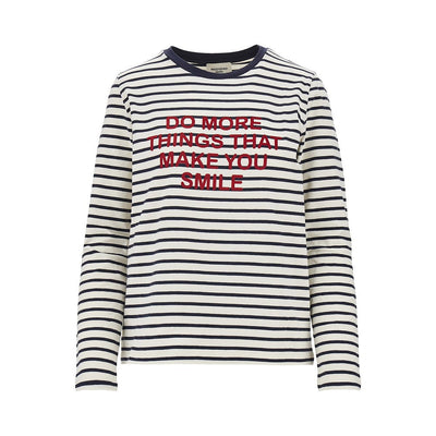 printed jersey t-shirt with striped motif