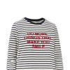 printed jersey t-shirt with striped motif