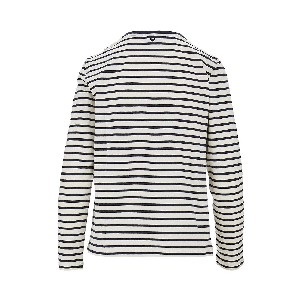 printed jersey t-shirt with striped motif
