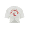 cropped t-shirt with piercing detail