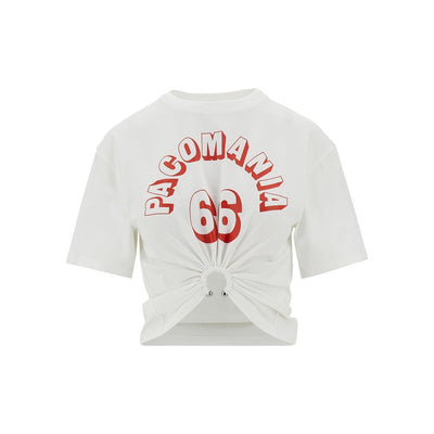 cropped t-shirt with piercing detail
