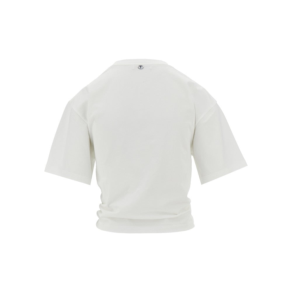 cropped t-shirt with piercing detail