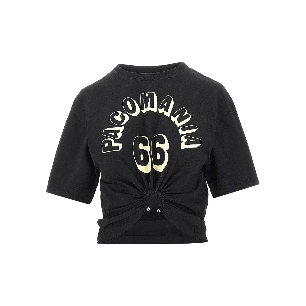 RABANNE S cropped t-shirt with piercing detail