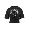 cropped t-shirt with piercing detail