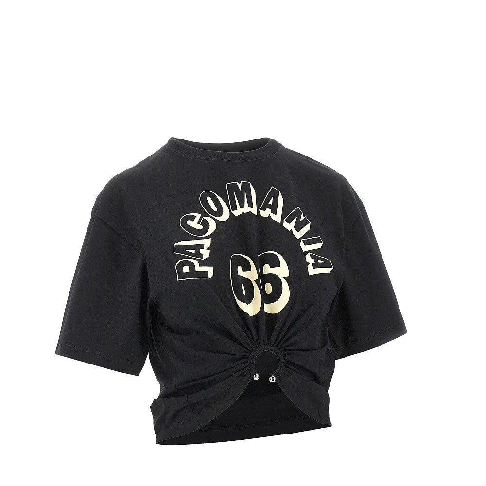 RABANNE S cropped t-shirt with piercing detail