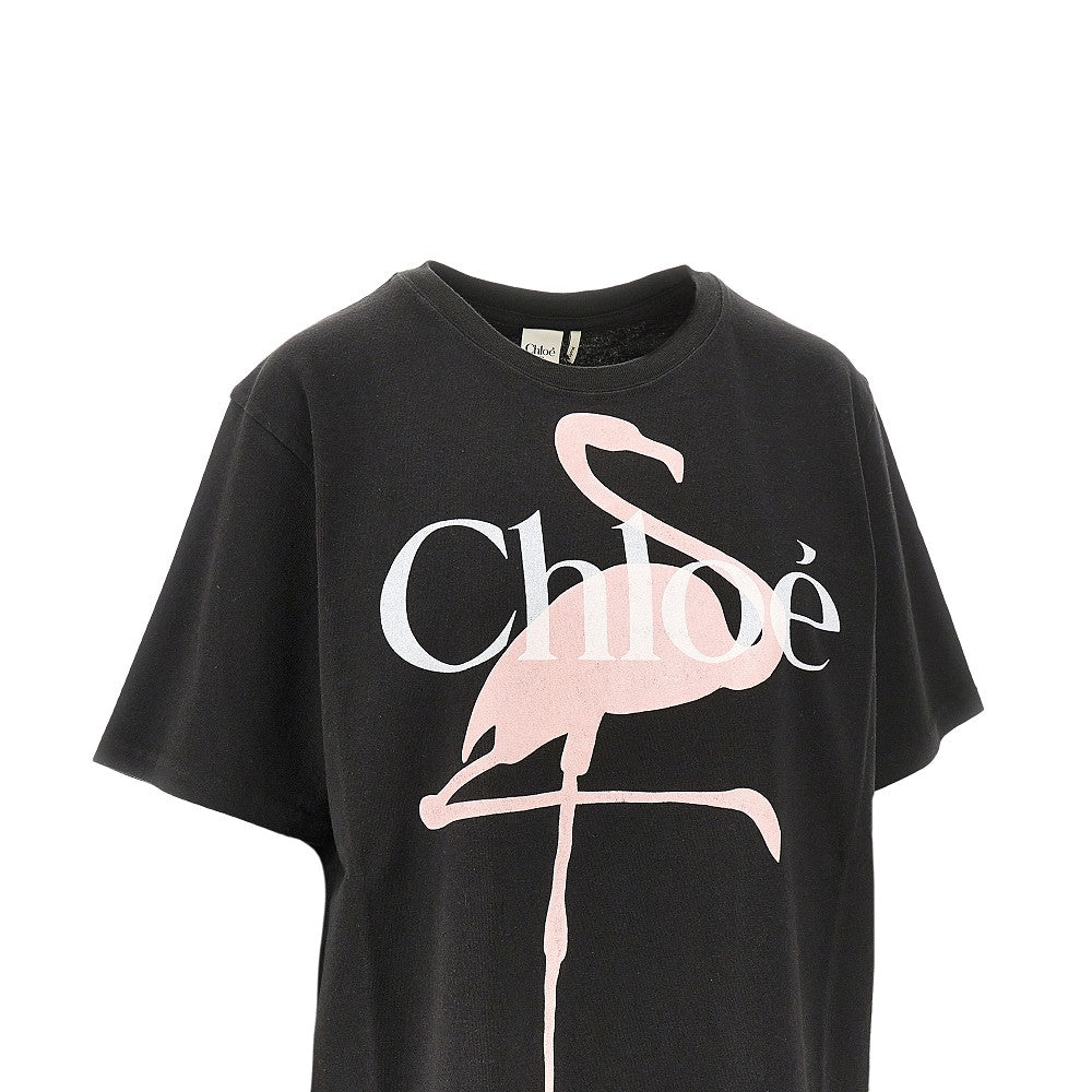 flamingo print relaxed fit t-shirt