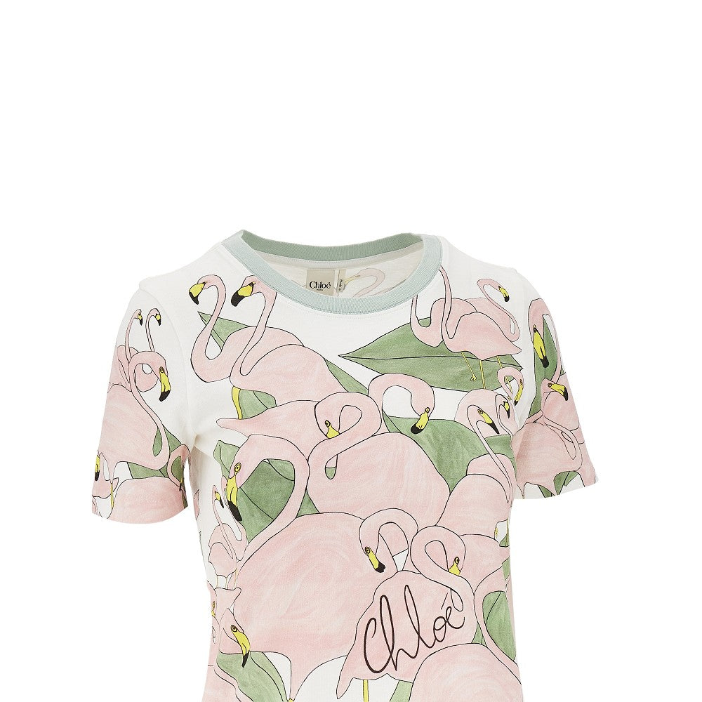 flamingo print baby fit t-shirt