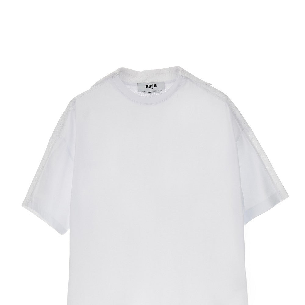 jersey and broderie anglaise t-shirt