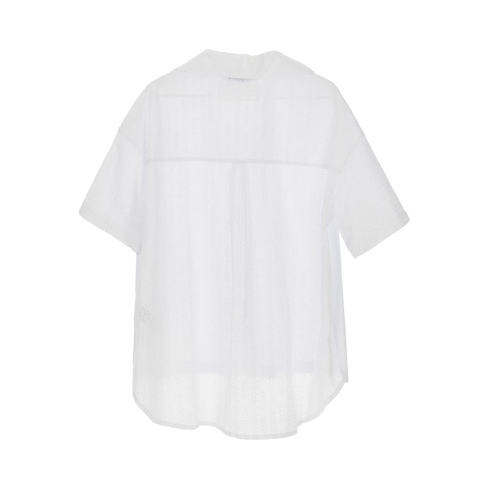 jersey and broderie anglaise t-shirt
