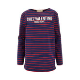 VALENTINO XS chez valentino striped t-shirt