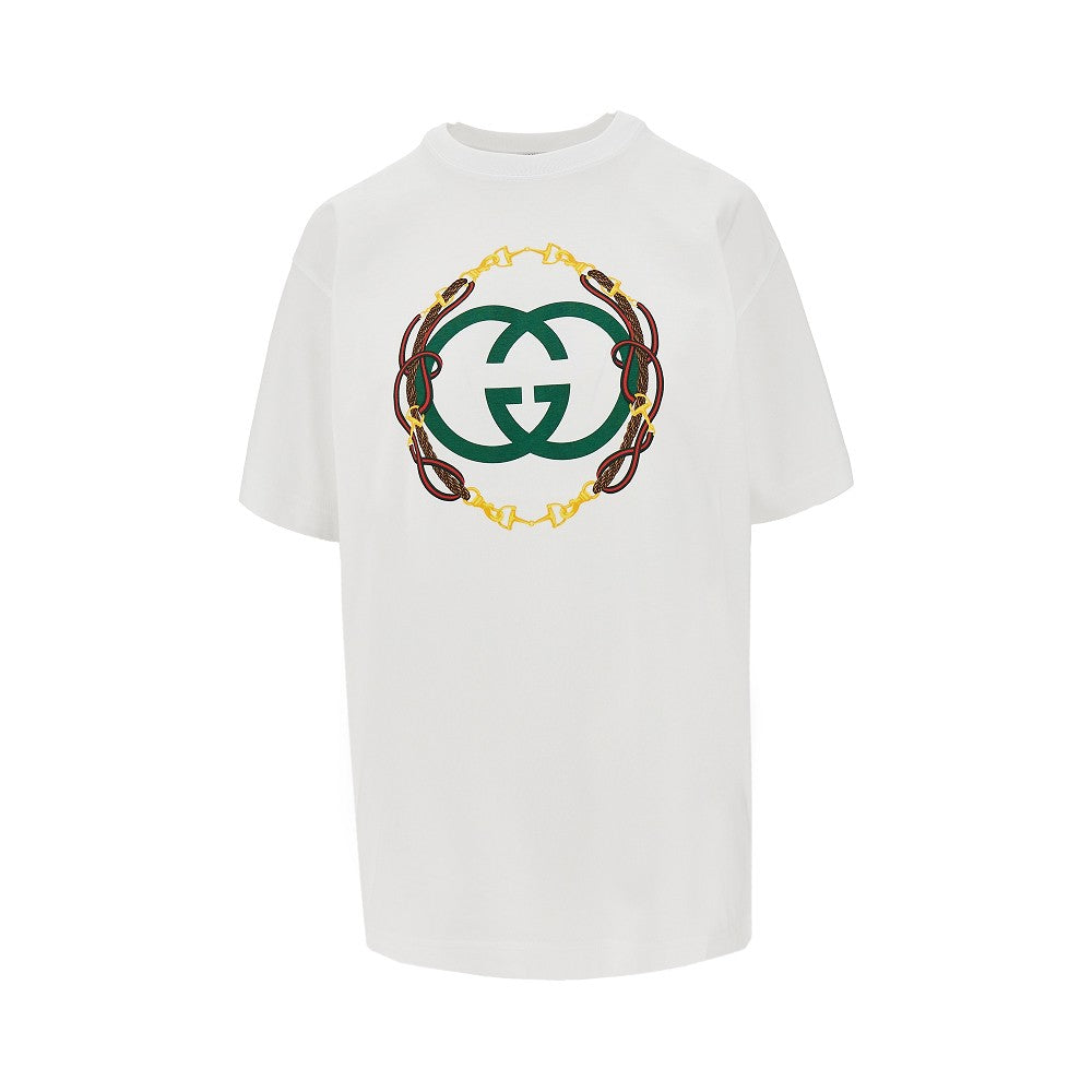 GUCCI S interlocking gg and bridles t-shirt