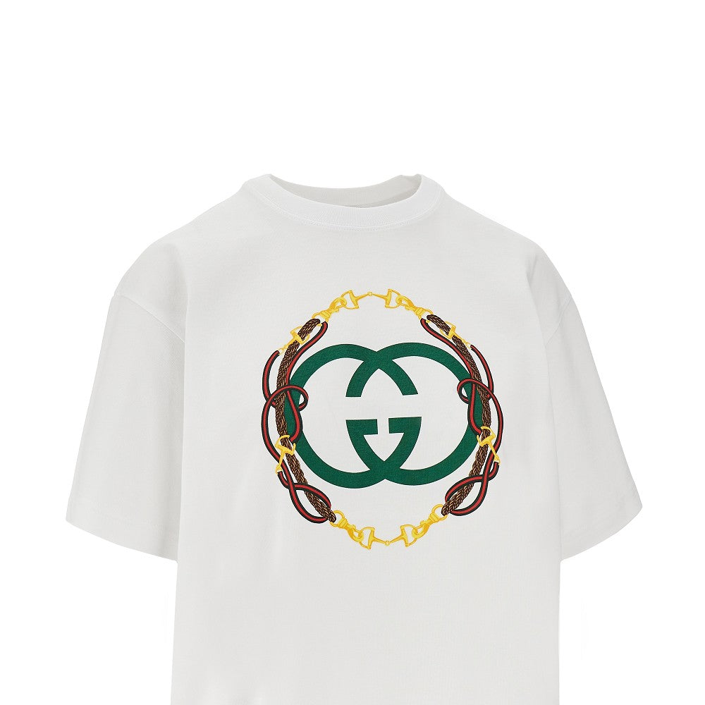 GUCCI S interlocking gg and bridles t-shirt