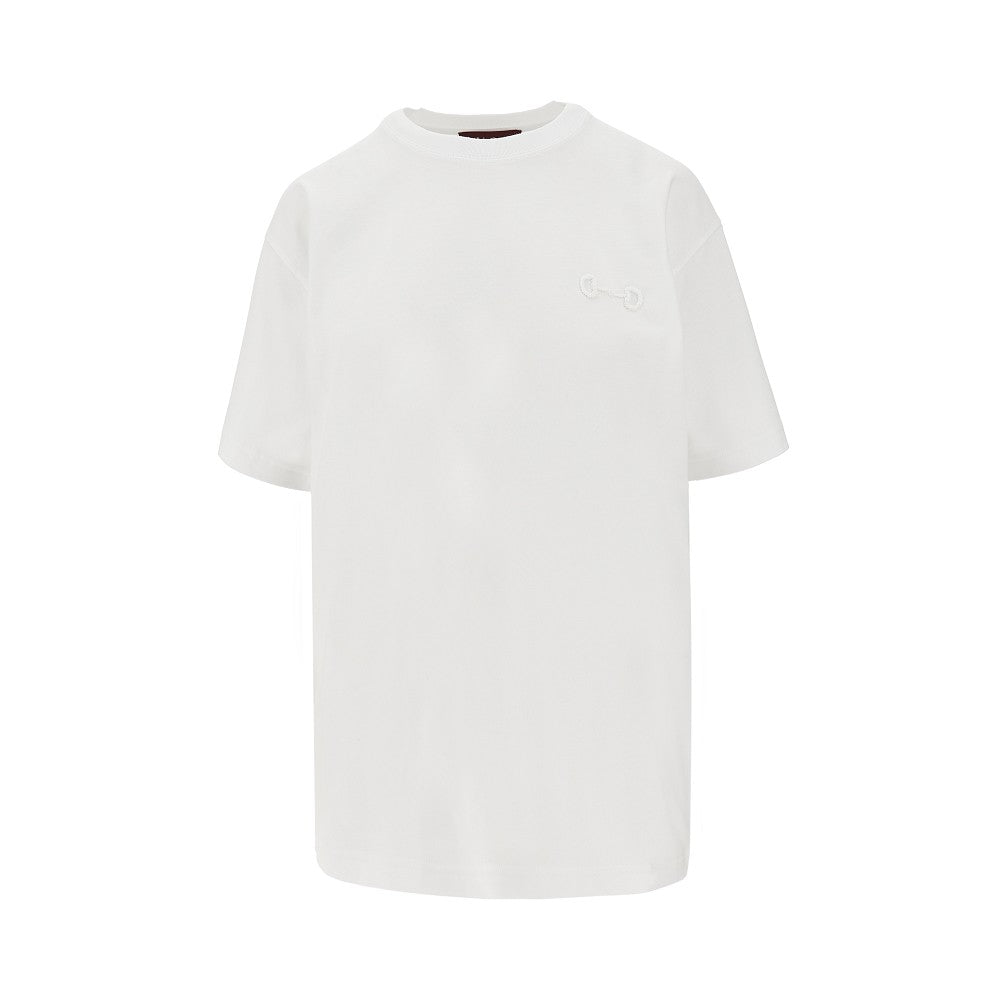 GUCCI XS beaded horsebit embroidery t-shirt