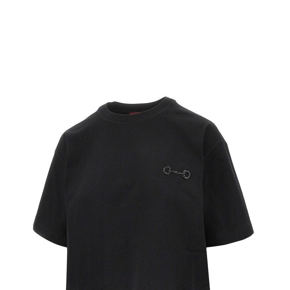 GUCCI S beaded horsebit embroidery t-shirt