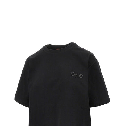 GUCCI S beaded horsebit embroidery t-shirt