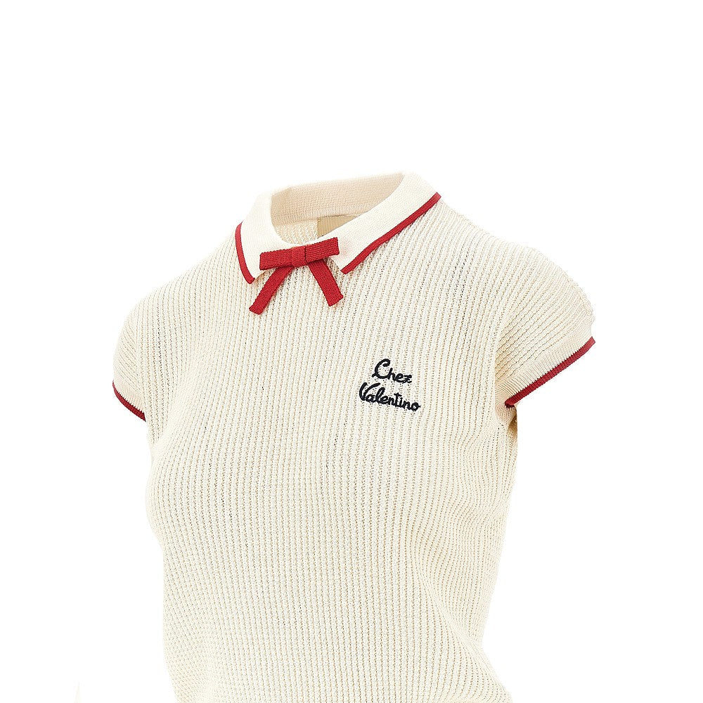 VALENTINO S chez valentino embroidery knitted top
