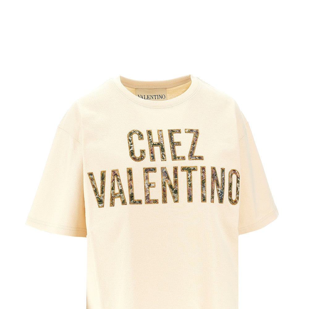 VALENTINO XS chez valentino embroidery t-shirt