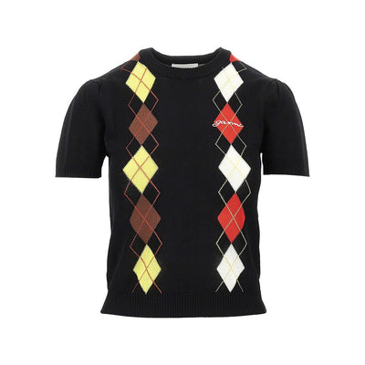 knitted top with diamonds motif